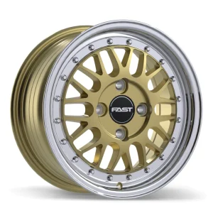 Fast Wheels – FR01 – Gold – 15″x7″ 25mm – All weather Wheels – FR01-1570-34DP+25C726